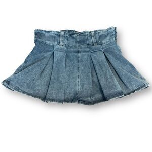 Denim skirt with shorts built in